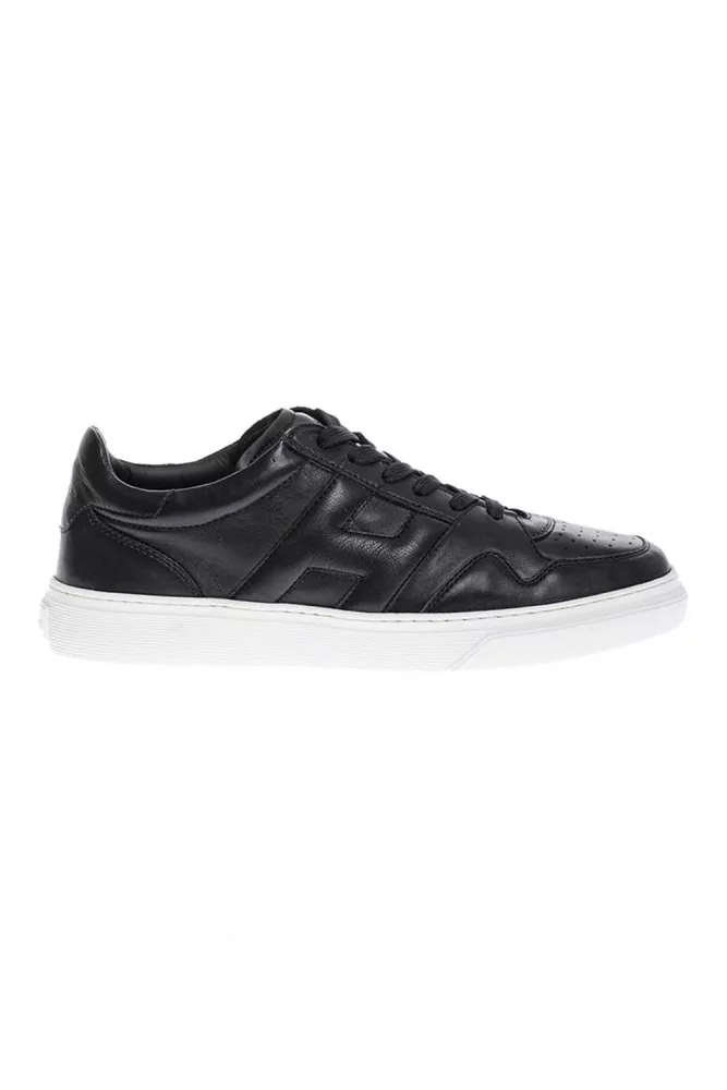 Hogan - Cassetta - Tennis en cuir de veau avec h matelassé 5 1/2 noir