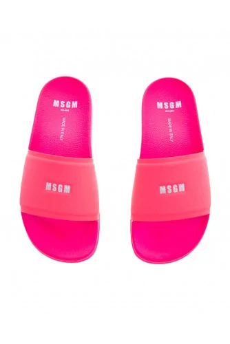 Pvc mules with white writing