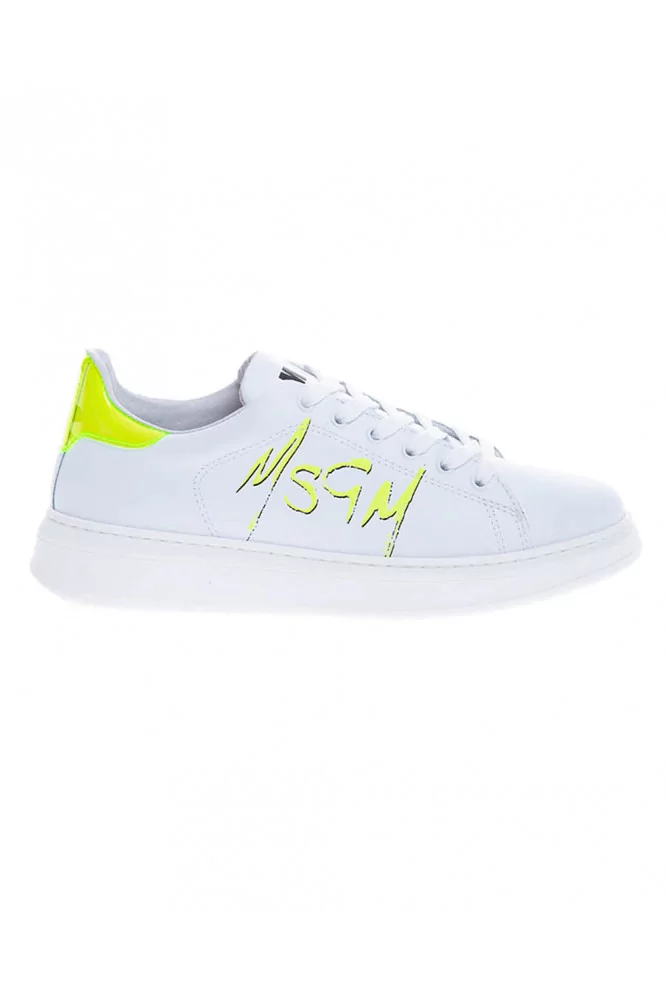 Vinyl and leather sneakers with graffiti logo 35