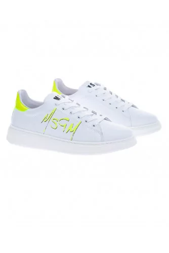 Vinyl and leather sneakers with graffiti logo 35