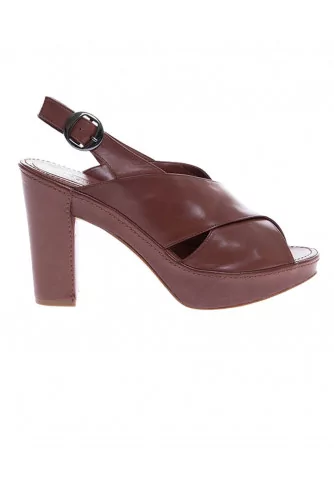 Lambskin sandals with crossed strips 70