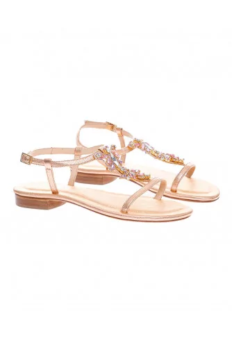 Leather Salomé sandals with butterfly design 15