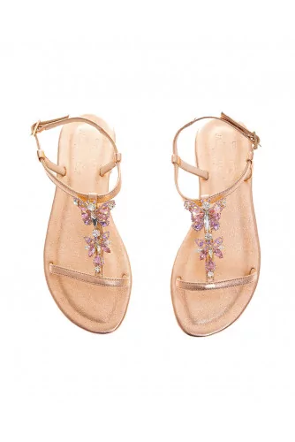 Leather Salomé sandals with butterfly design 15