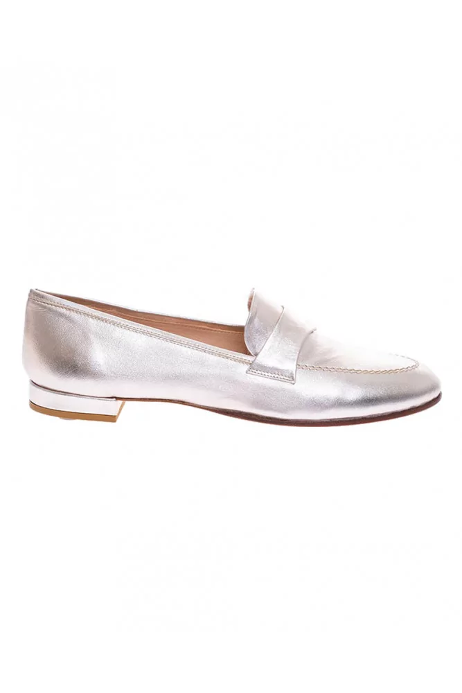 Jacques Loup - Mocassins en cuir avec patte décorative 10 35 rose