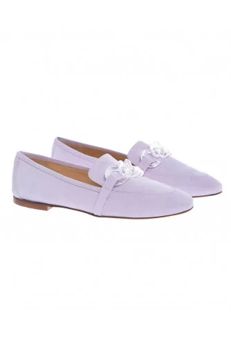 Mocassin Jacques Loup mauve avec mors transparent pour femme