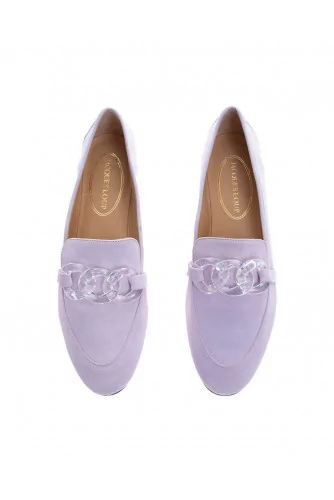 Mocassin Jacques Loup mauve avec mors transparent pour femme