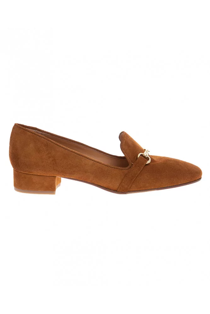 Mocassin Jacques Loup marron avec mors en métal or, tal.30 pour femme