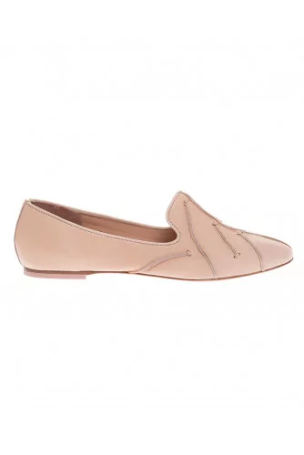 Patina nappa leather ballerinas leaf print