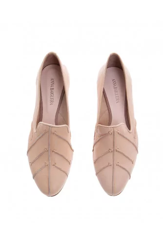 Patina nappa leather ballerinas leaf print