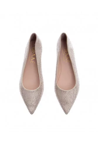 Ballerines en suede recouvert de strass