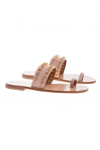 Mule Dienne croûte rose bague pouce pour femme