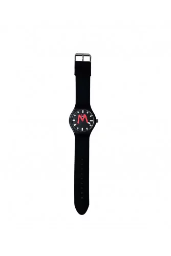 Singapore - Mixed silicone and stainless steel watch engraved logo