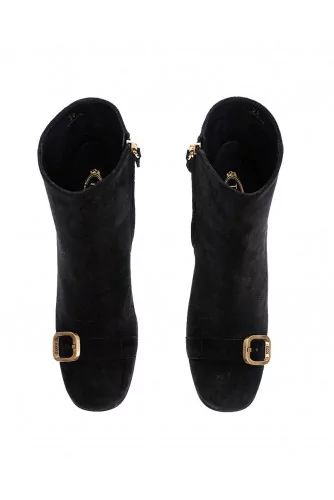 Achat Suede low boots with golden metallic buckle 80 - Jacques-loup