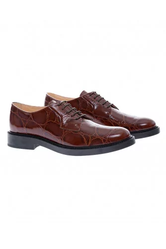 Calf leather derbies croco print 25