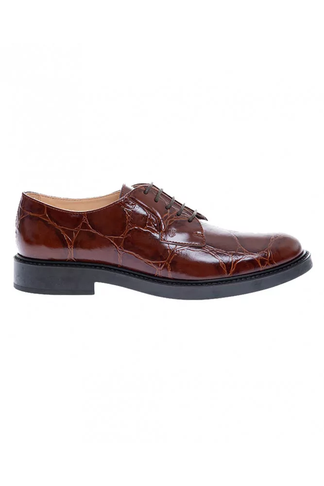 Calf leather derbies croco print 25