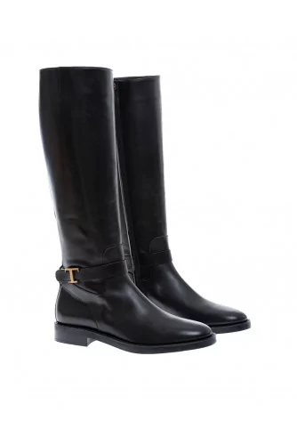 Bottes en cuir de veau souple style cavalière 25