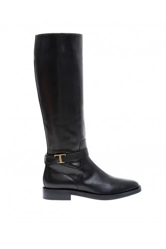 Soft calf leather high boots with metallic buckle 25