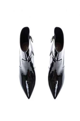 Linaria - Patent leather low boots with zip 75