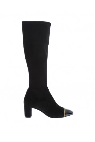 Valerie - Patent leather boots with golden chain 60