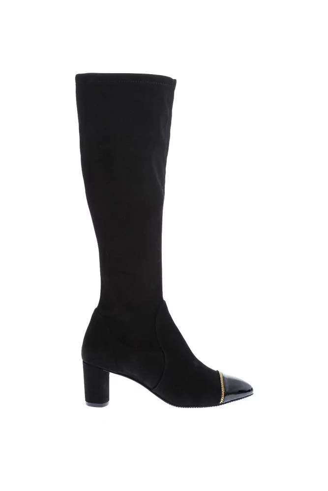 Valerie - Patent leather boots with golden chain 60