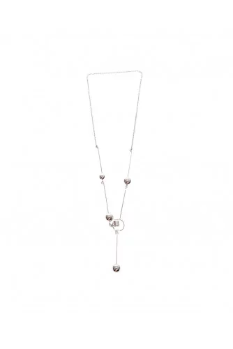 Collier chaîne Marni argent avec boules en métal, résine transparent