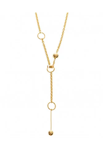 Collier ceinture Marni blanc-gold avec boules en métal