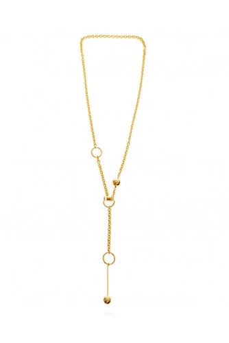 Collier ceinture Marni blanc-gold avec boules en métal