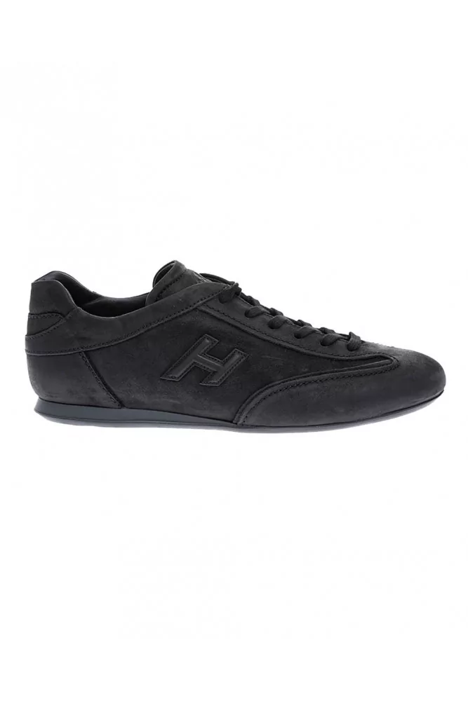 Hogan - Olympia - Baskets en veau patiné et nubuck avec découpes 5 1/2 noir