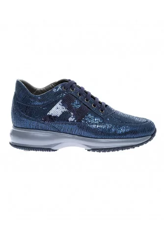 Tennis Hogan "Interactive" bleu marine H paillettes pour femme