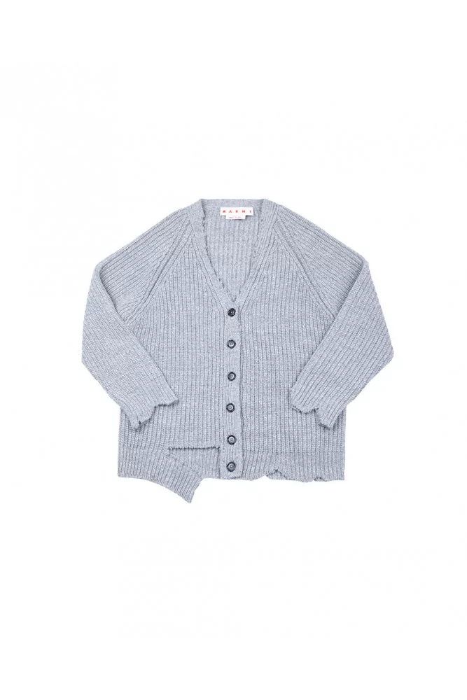 Wool cardigan V neck LS