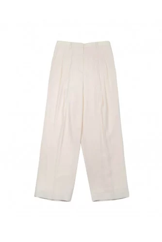 Crepe de chine pleated pants