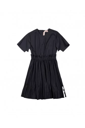 Robe N° 21 noir ras du cou élastiquée à la taille pour femme