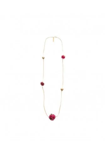 Long collier Marni fuschia "planètes"