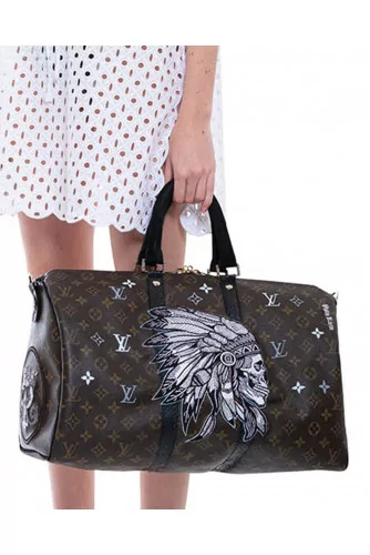 Indian - Customized bag with python leather details 45 cm