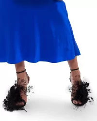 High heel sandals Gianvito Rossi black with feathers for women