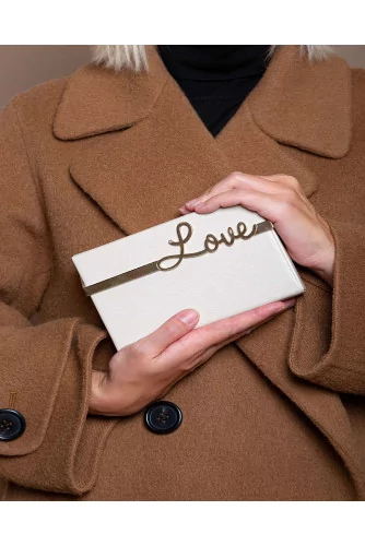 Achat Love Vanina - Leather clutch bag with metal word Love - Jacques-loup