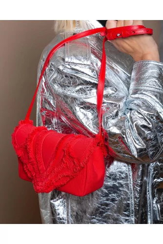 Felix S - Cloth clutch bag with frill design