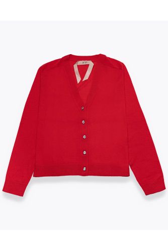Les couleurs tendances de l'automne hiver - Cardigan rouge N°21