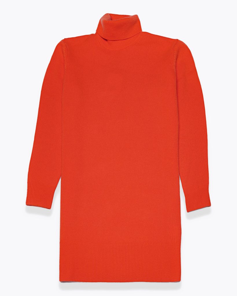 Les couleurs tendances de l'automne-hiver - Robe pull orange en cachemire 