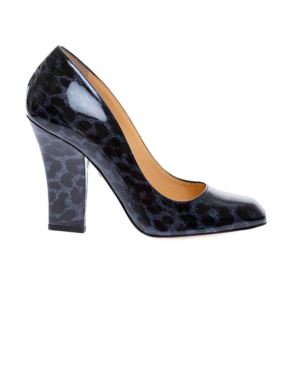 Escarpins en cuir vernis imprimé léopard 100
