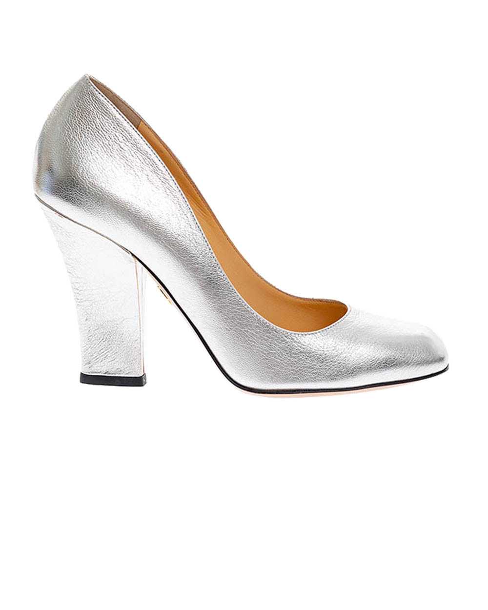 Escarpins en cuir de veau métallisé 100