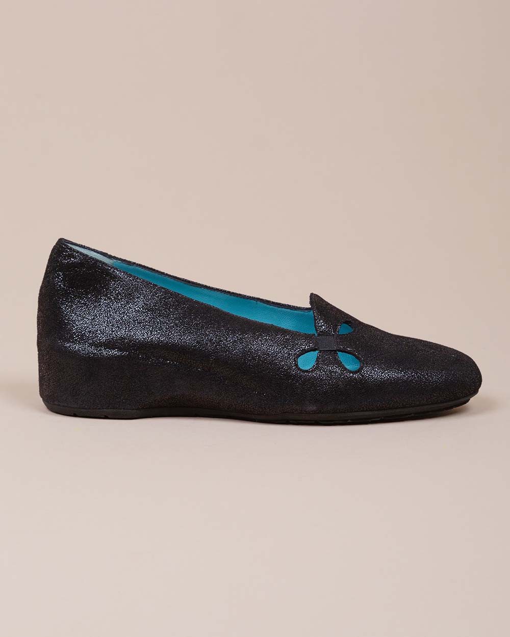 Ballerines en cuir avec décolleté découpé