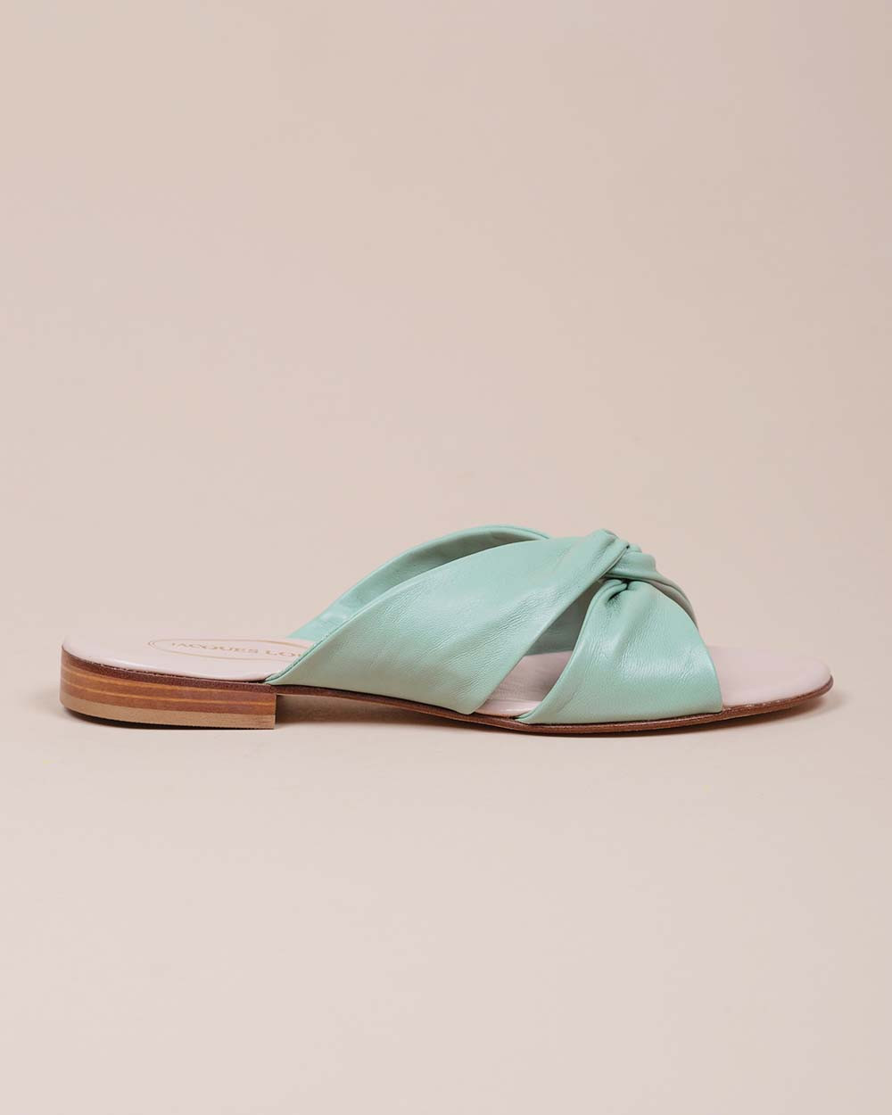 Mules en cuir nappa bandes croisées torsadées 10