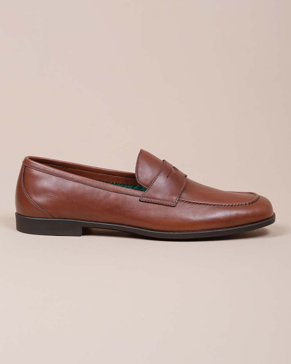 Yacht - Mocassins en cuir naturel brillant avec patte