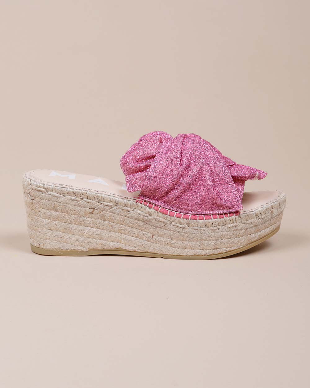 Mules paillettées avec noeud large 70