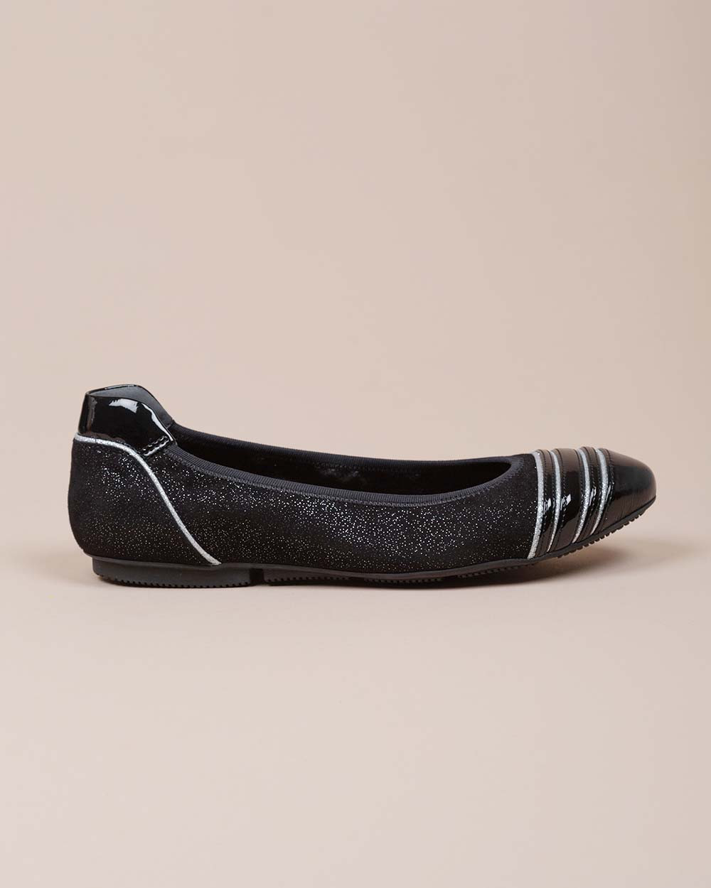 Wrap - Ballerines en suede et cuir verni avec paillettes