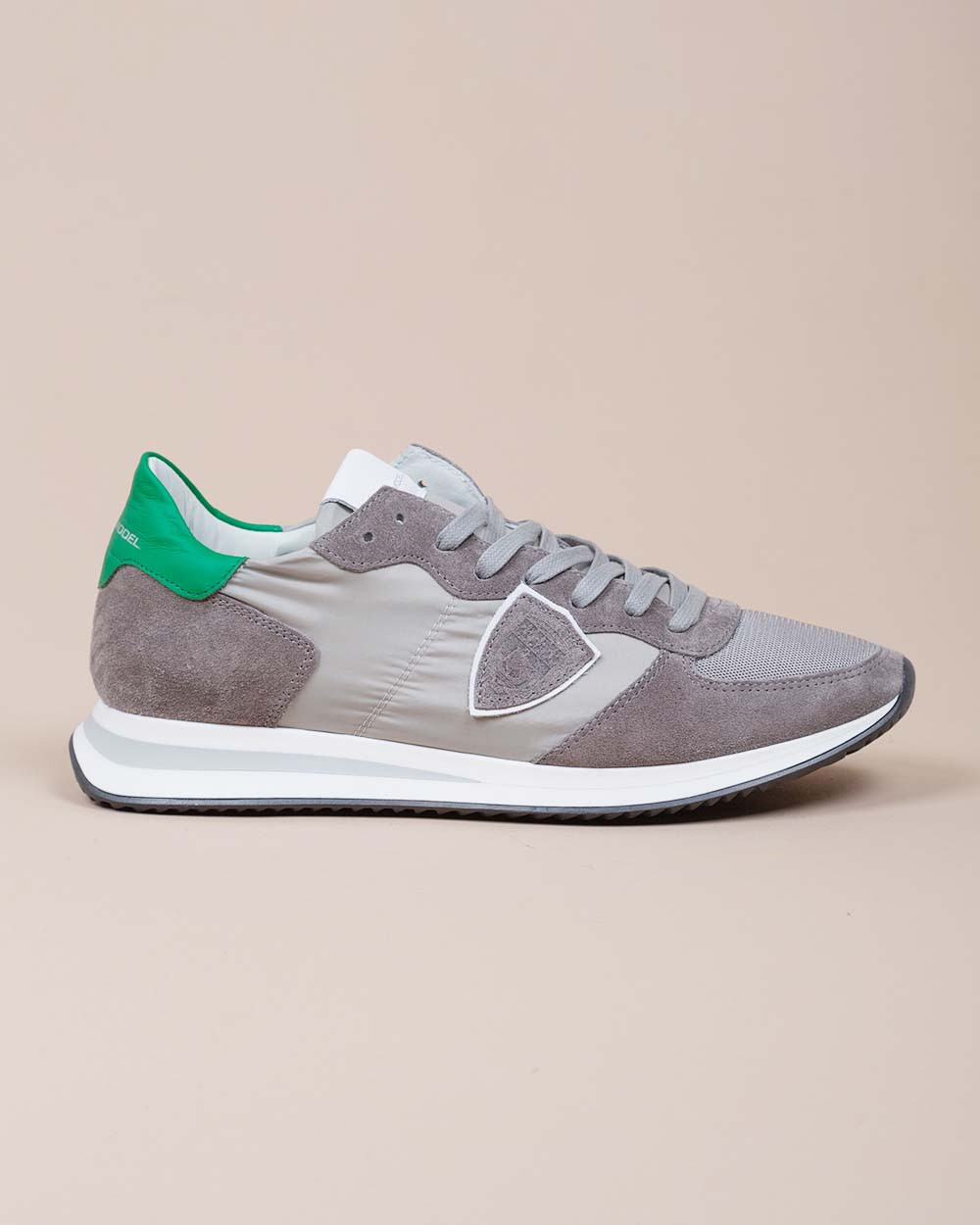 Tropez X - Baskets en cuir et textile avec écusson