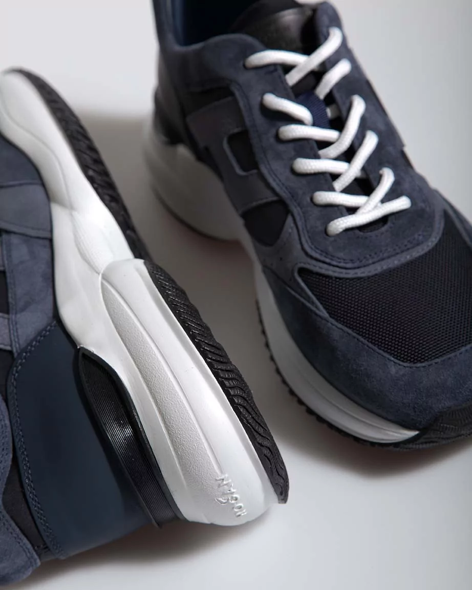 Interaction - Baskets sportives en cuir naturel et nubuck 50