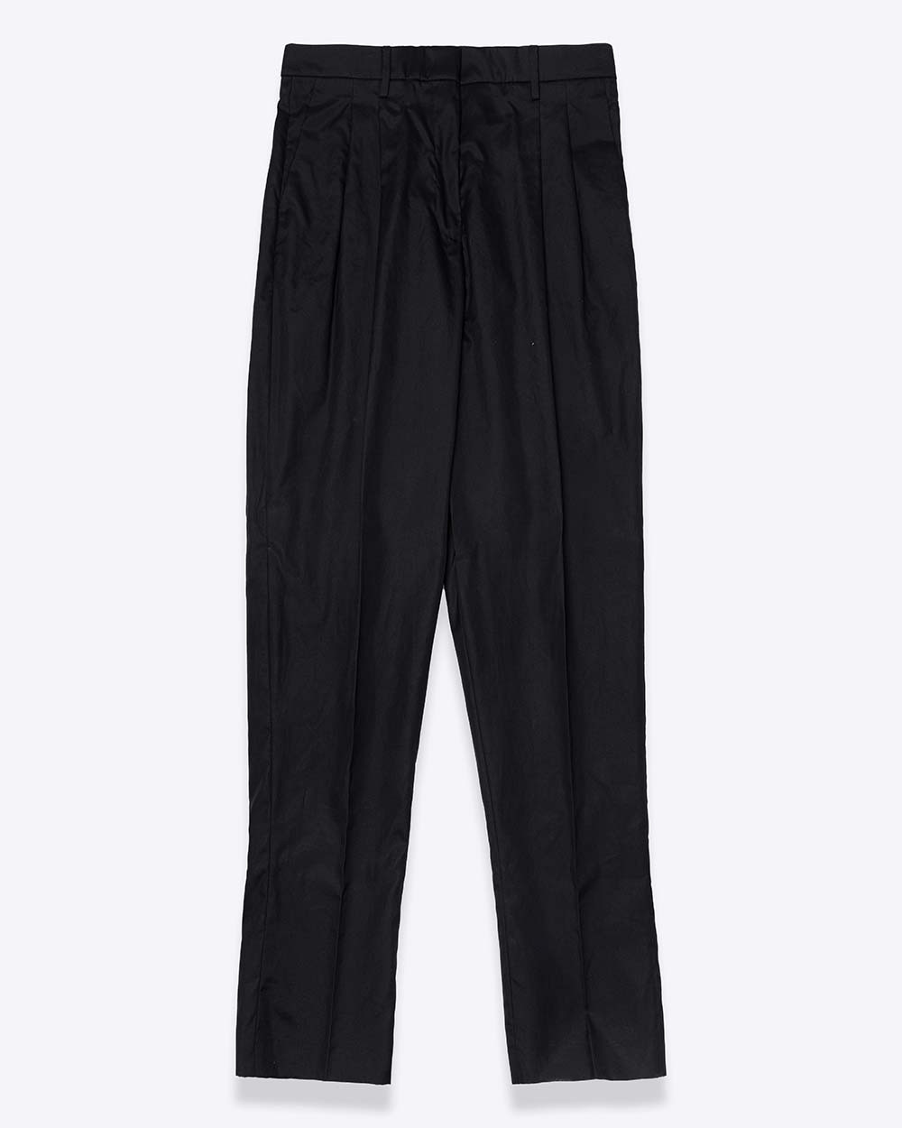 Pantalon taille haute en popeline cotton style baggy