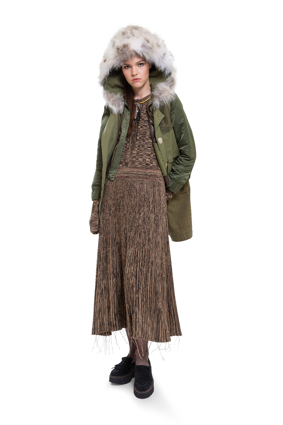 Manteau avec capuche et patchwork design